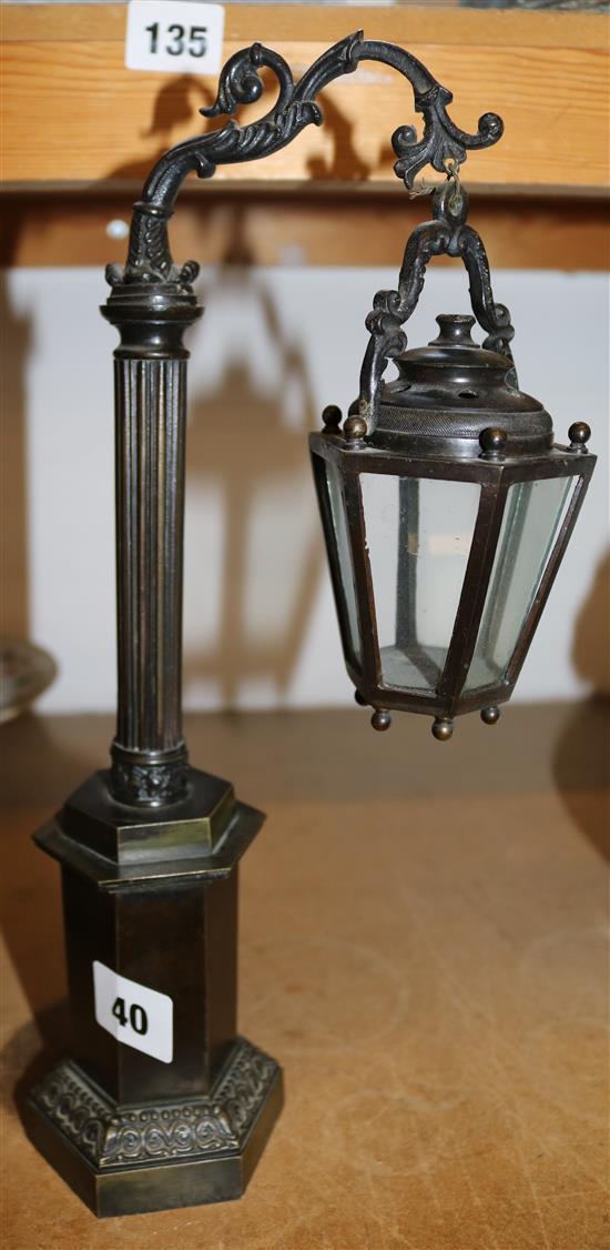 Victorian bronze miniature lantern